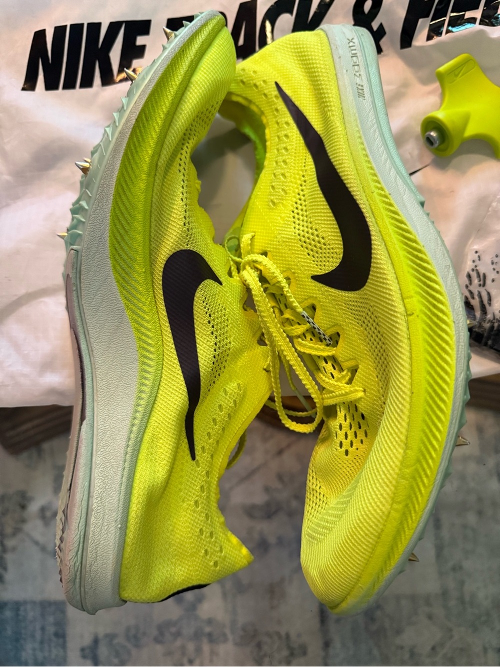 Nike ZoomX Dragonfly ‘Volt Mint Foam’ Track & Field Spikes Black Swoosh Sz 11 - Picture 5 of 15
